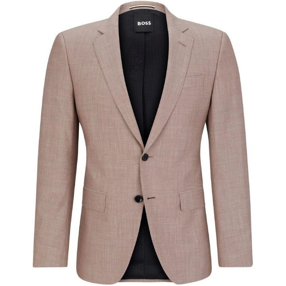 Boss Mens Patterned Single-Breasted Blazer / Pink